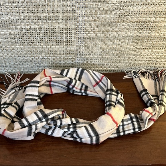 🌟HP🌟Beige Check Plaid Tartan Feel Cashmink  Scarf by FRAAS Made in Germany - Picture 7 of 8